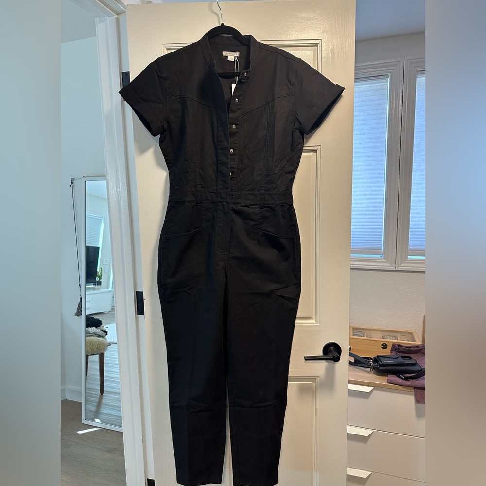 Outerknown black short sleeve jumpsuit sz small $268 NWT